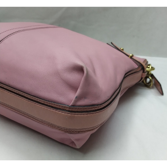 Coach Pink Leather Zipper Closure Hobo Shoulder Bag - Picture 8 of 15